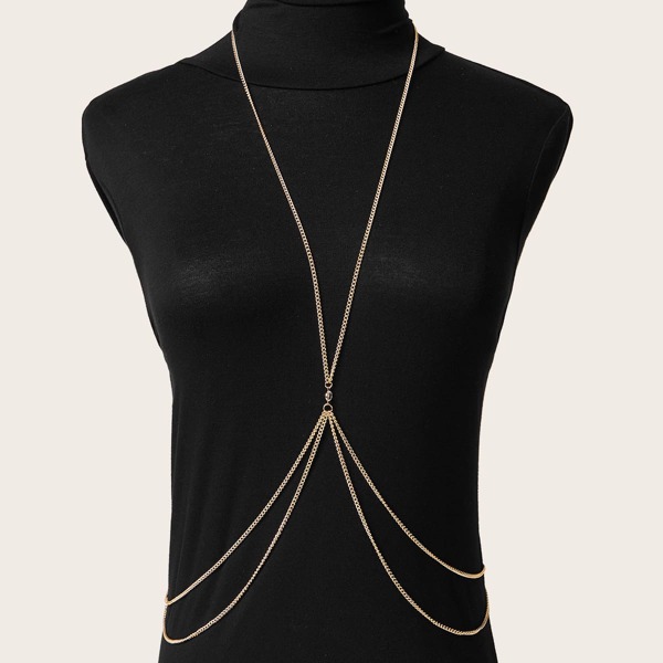 

1pc Simple Body Chain, Gold