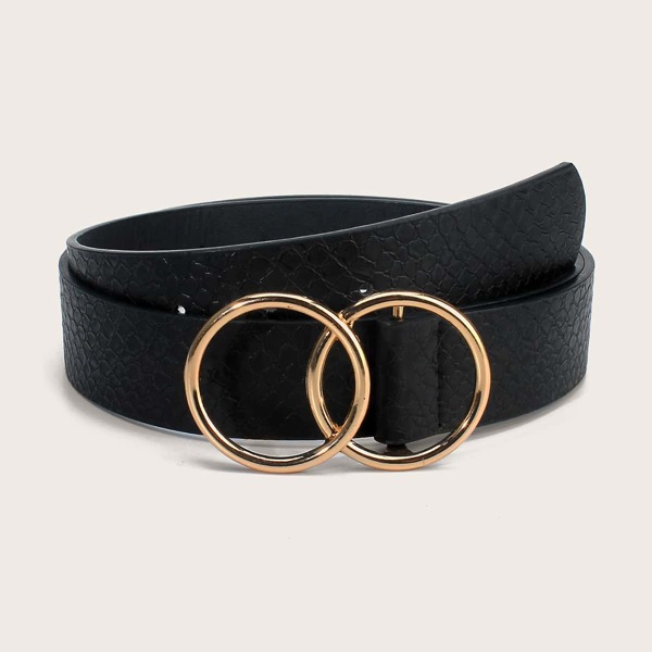 

Double O-ring Buckle Belt, Black