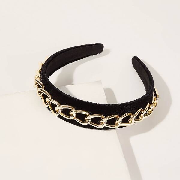 

Chain Decor Hair Hoop, Black