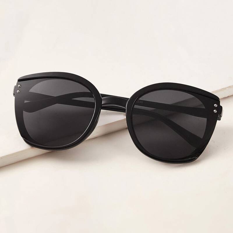 

Cat Eye Acrylic Frame Sunglasses, Black