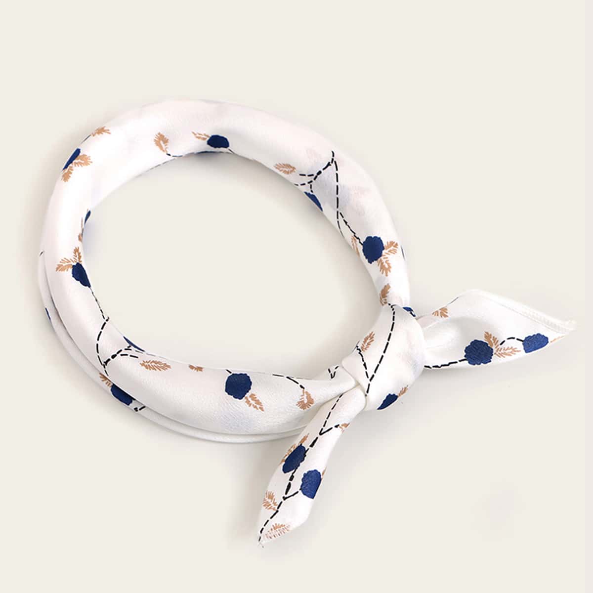 

Plant Pattern Bandana, White