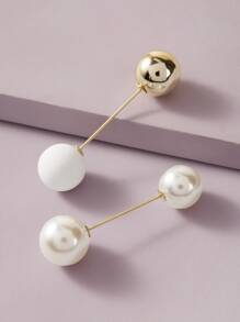 2pcs Faux Pearl Decor Brooch - White - View 1