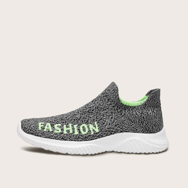 

Men Letter Graphic Slip On Sneakers, Grey