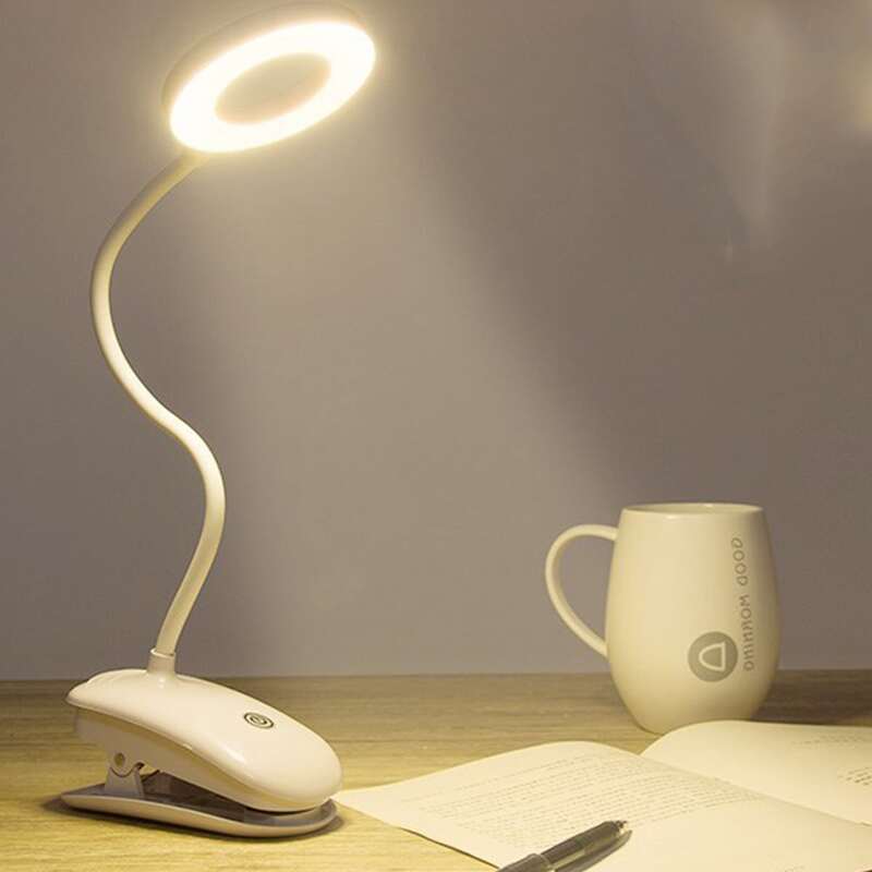 

1pc Flexible Clip Desktop Lamp, White