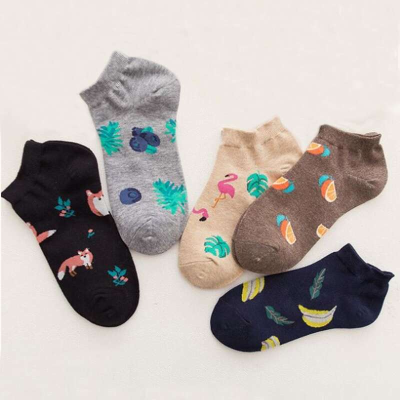

5pairs Fruit & Animal Pattern Socks, Multicolor