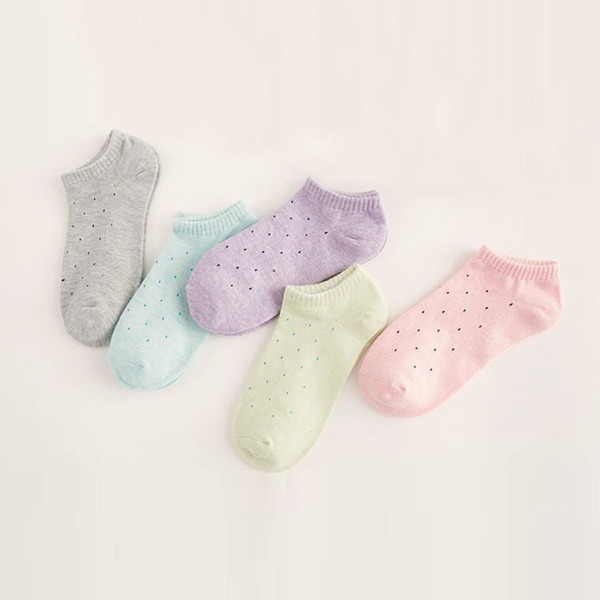 

5pairs Polka Dot Pattern Socks, Multicolor