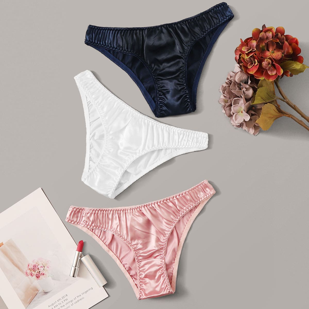 

3pack Solid Panty Set, Multicolor