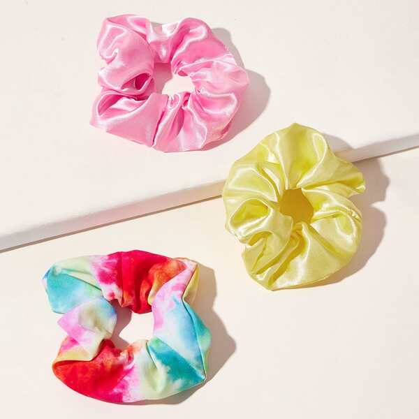 

3pcs Tie Dye Hair Tie, Multicolor