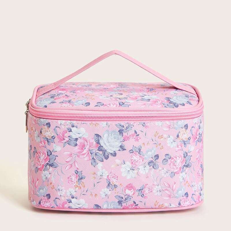 

Ditsy Floral Pattern Makeup Bag, Pink