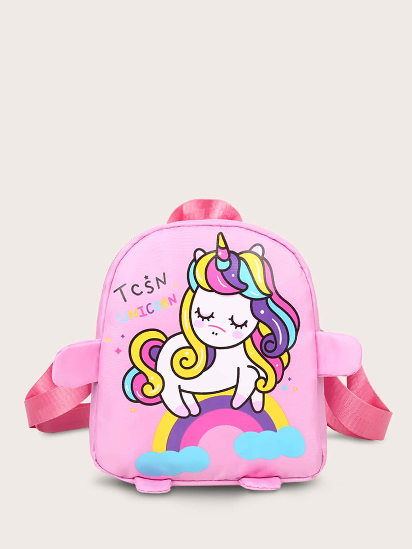 Girls Unicorn & Rainbow Graphic Backpack - Pink - View 1
