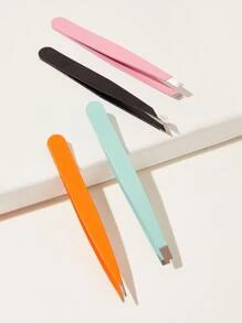4pcs Pointed Eyebrow Tweezers - Multicolor - View 1