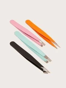 4pcs Pointed Eyebrow Tweezers - Multicolor - View 2