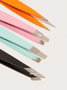 4pcs Pointed Eyebrow Tweezers - Multicolor - View 3