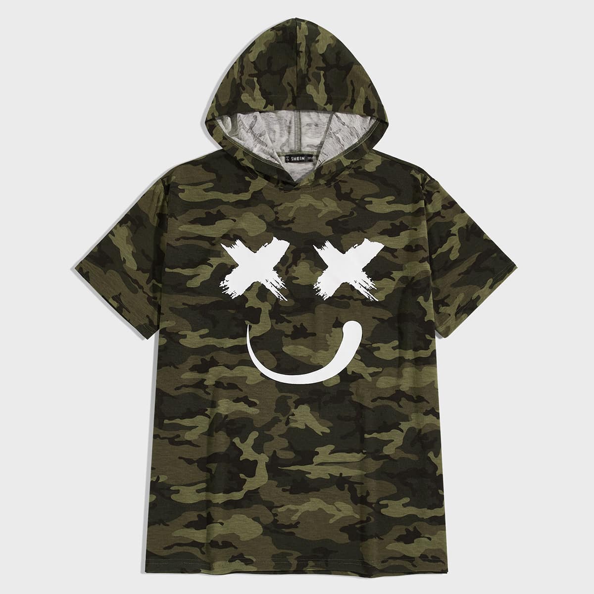 

Guys Cartoon Graphic Camo Hoodie, Multicolor