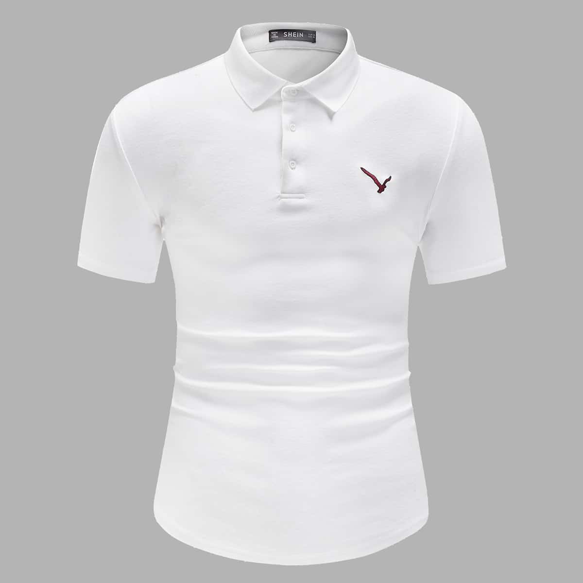 

Guys Embroidery Detail Polo Shirt, White