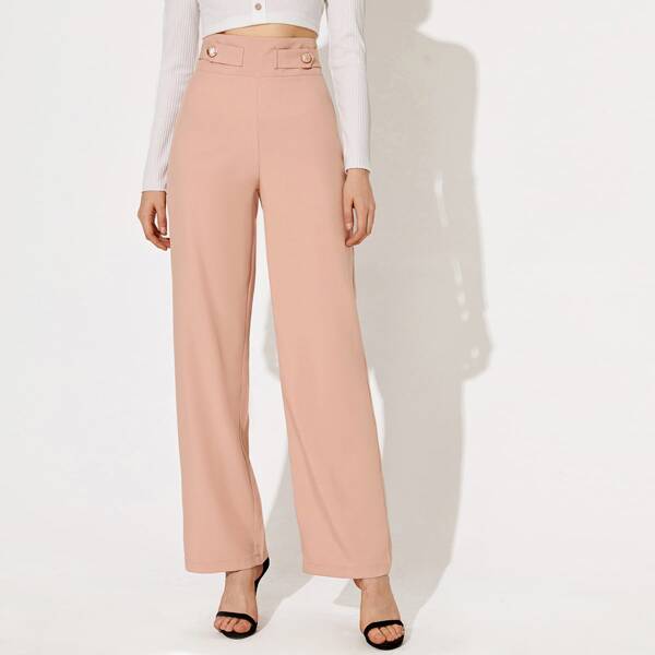 

Zip Back Straight Leg Pants, Pink