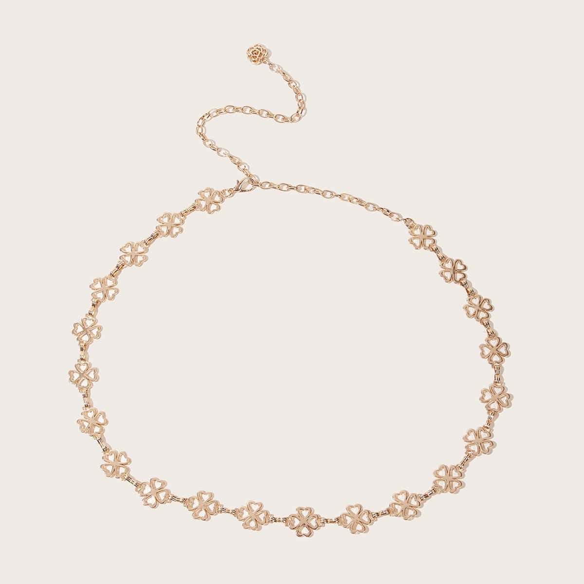 

Flower Decor Waist Chain, Gold