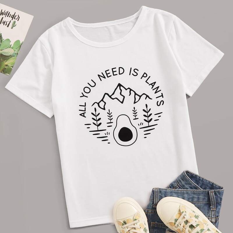 

Mountain & Slogan Graphic Tee, White