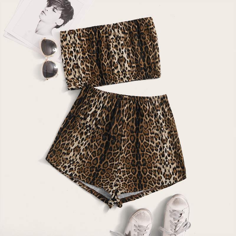 

Leopard Tube Top & Shorts, Multicolor