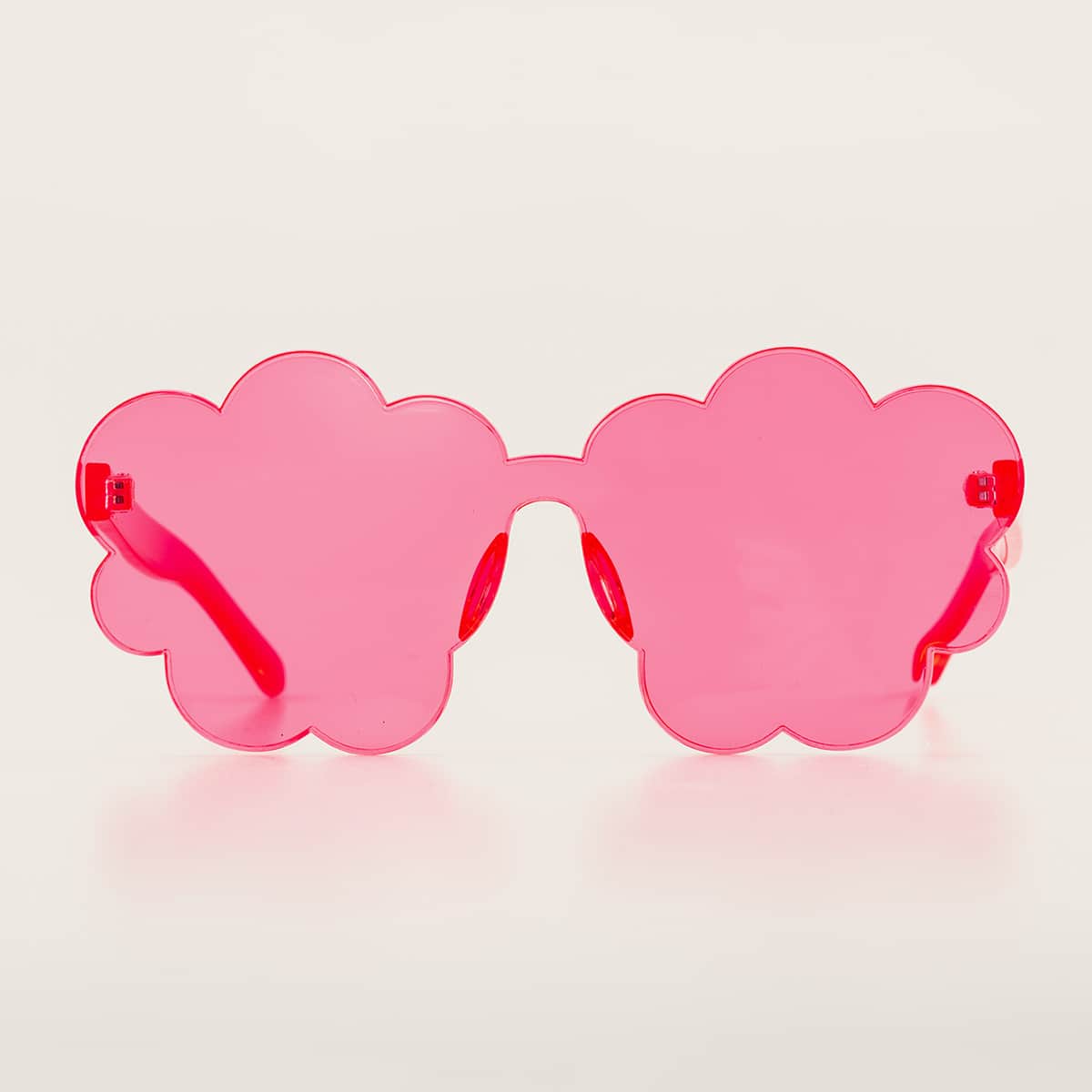 

Floral Design Rimless Sunglasses, Pink