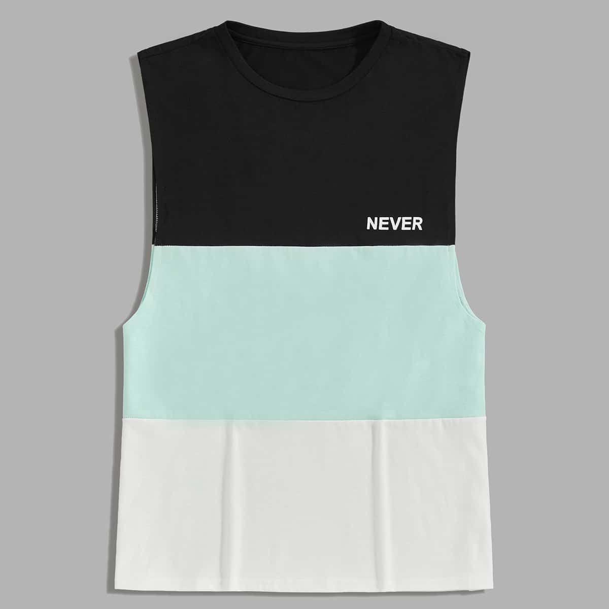 

Guys Color-block Letter Graphic Tank Top, Multicolor