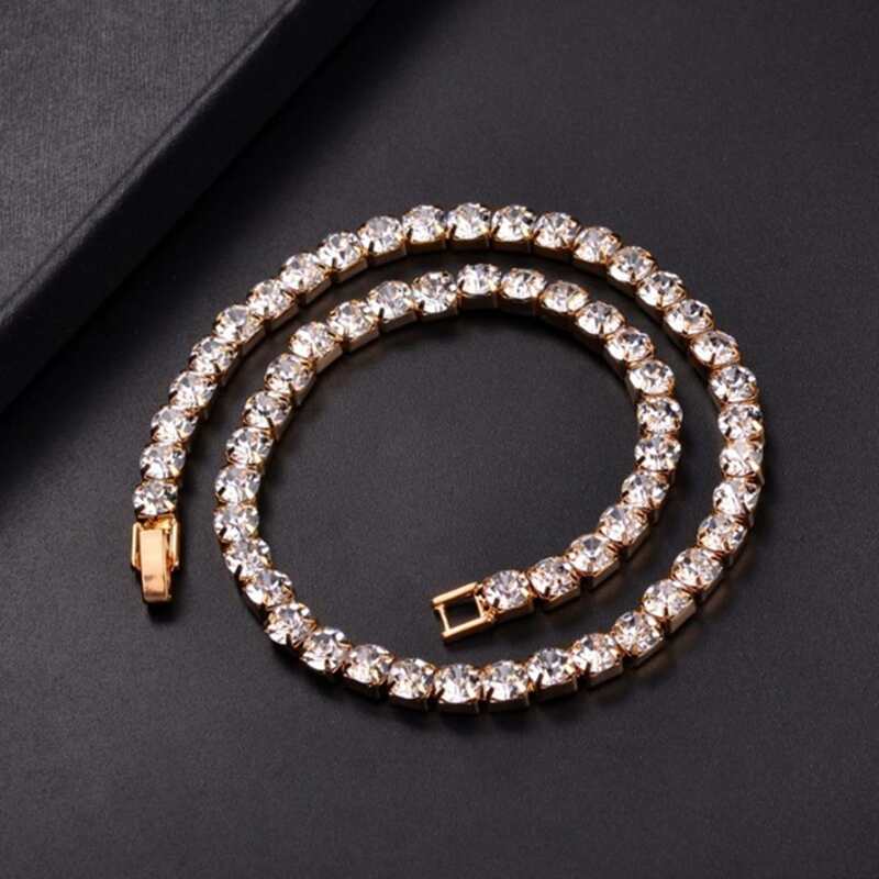 

1pc Rhinestone Decor Choker, Gold