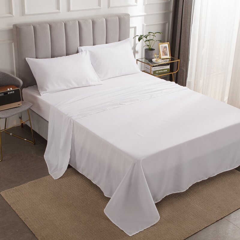

Solid Color Fitted Sheet Set Without Filler, White