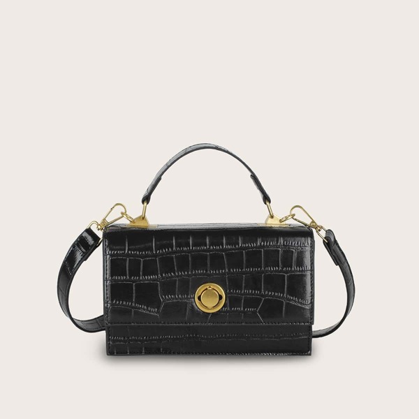 

Рельефная сумка-сэтчел, Чёрный