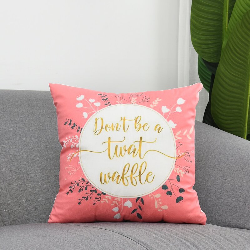 

Floral With Slogan Print Cushion Cover Without Filler, Multicolor