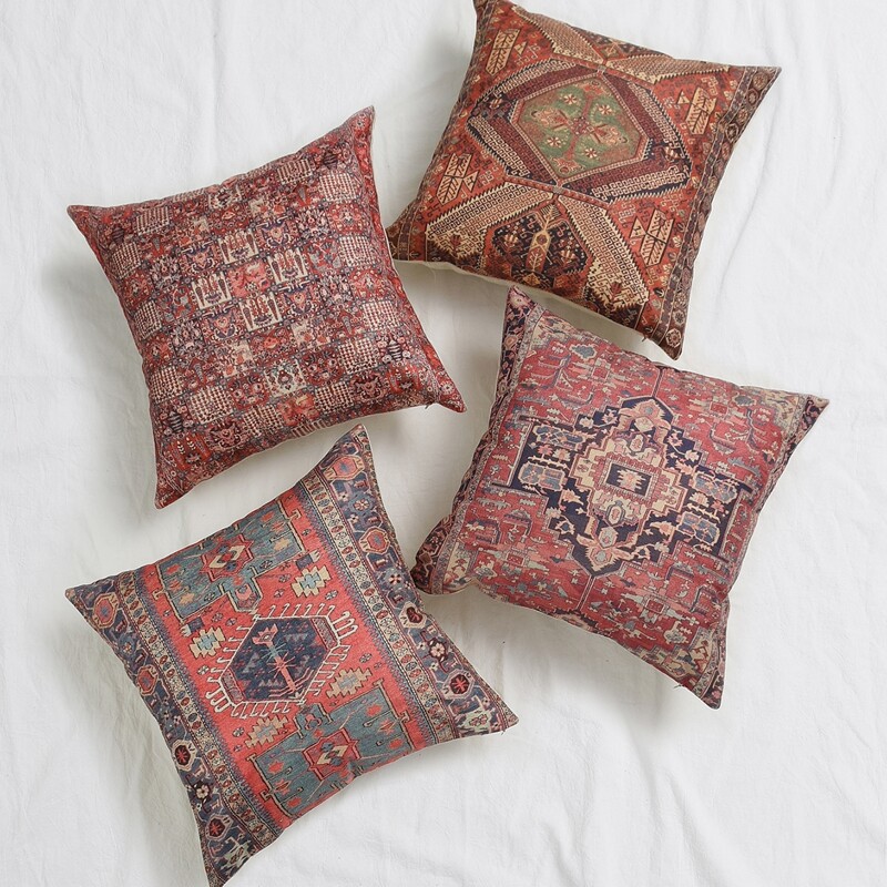 

1pc Vintage Ethic Pattern Cushion Cover Without Filler, Multicolor