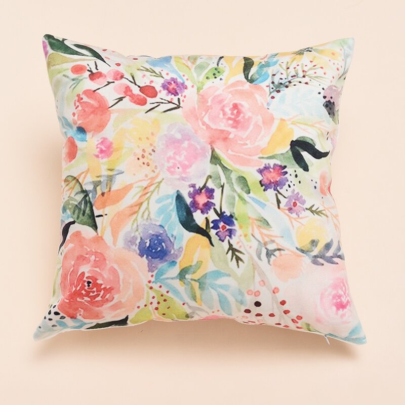 

Floral Print Cushion Cover Without Filler, Multicolor