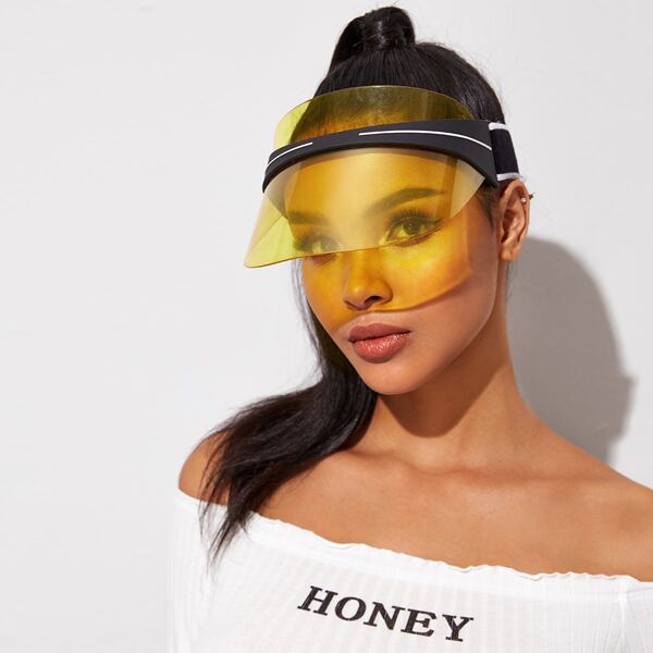 

Slogan Ribbon Transparent Visor, Yellow