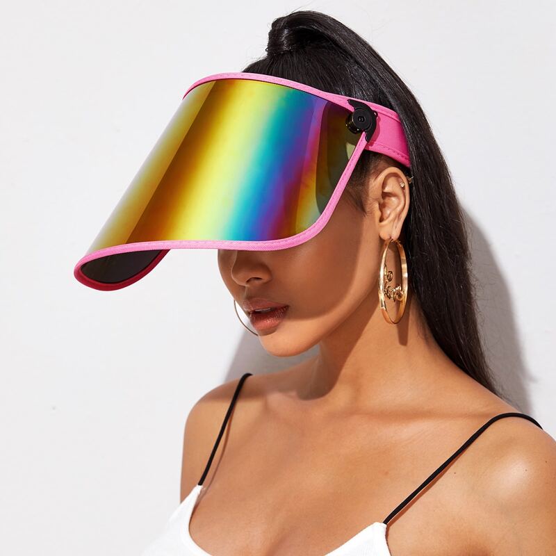 

Holographic Visor Hat, Multicolor