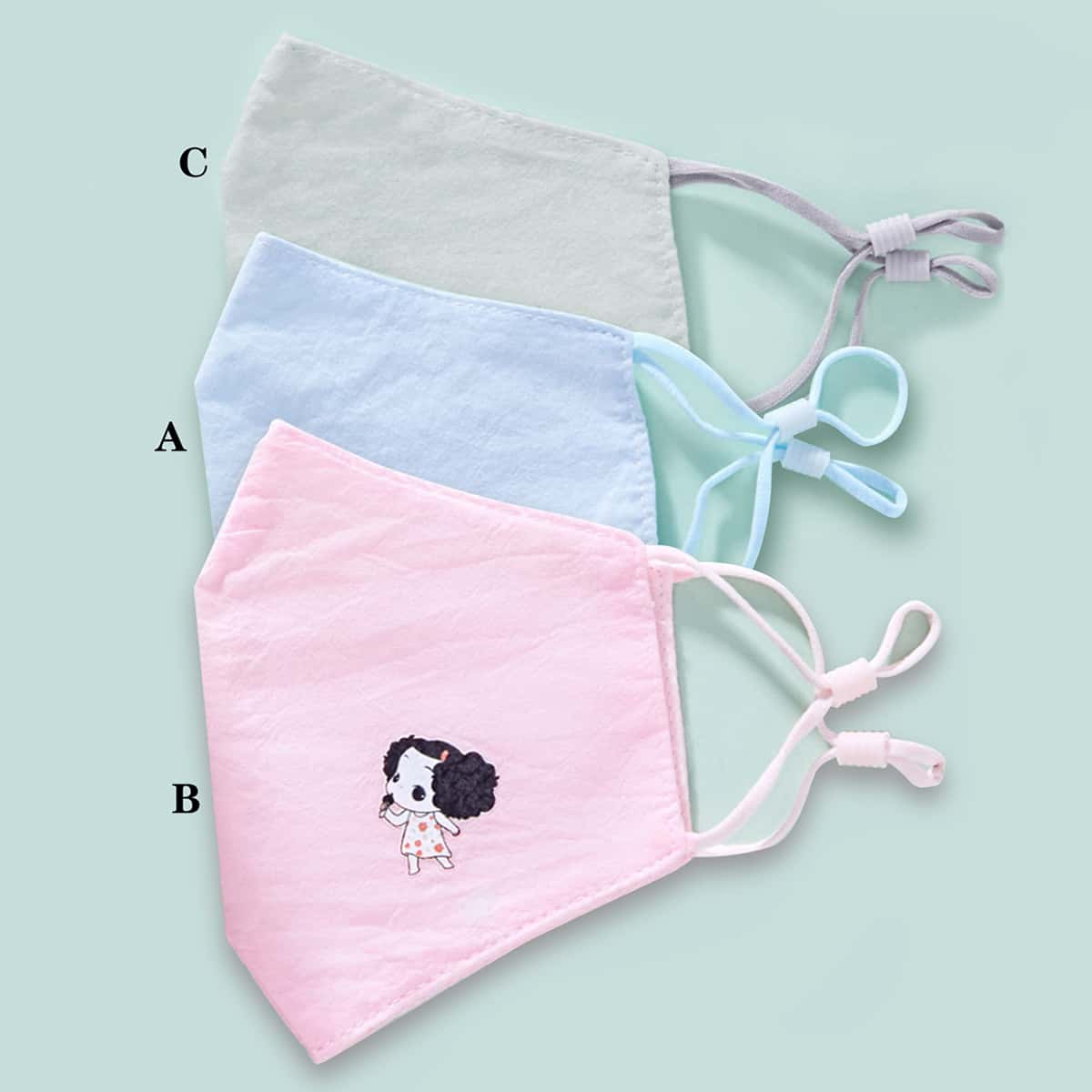 

1pc Cartoon Girl Print Dust-proof Breathable Mask