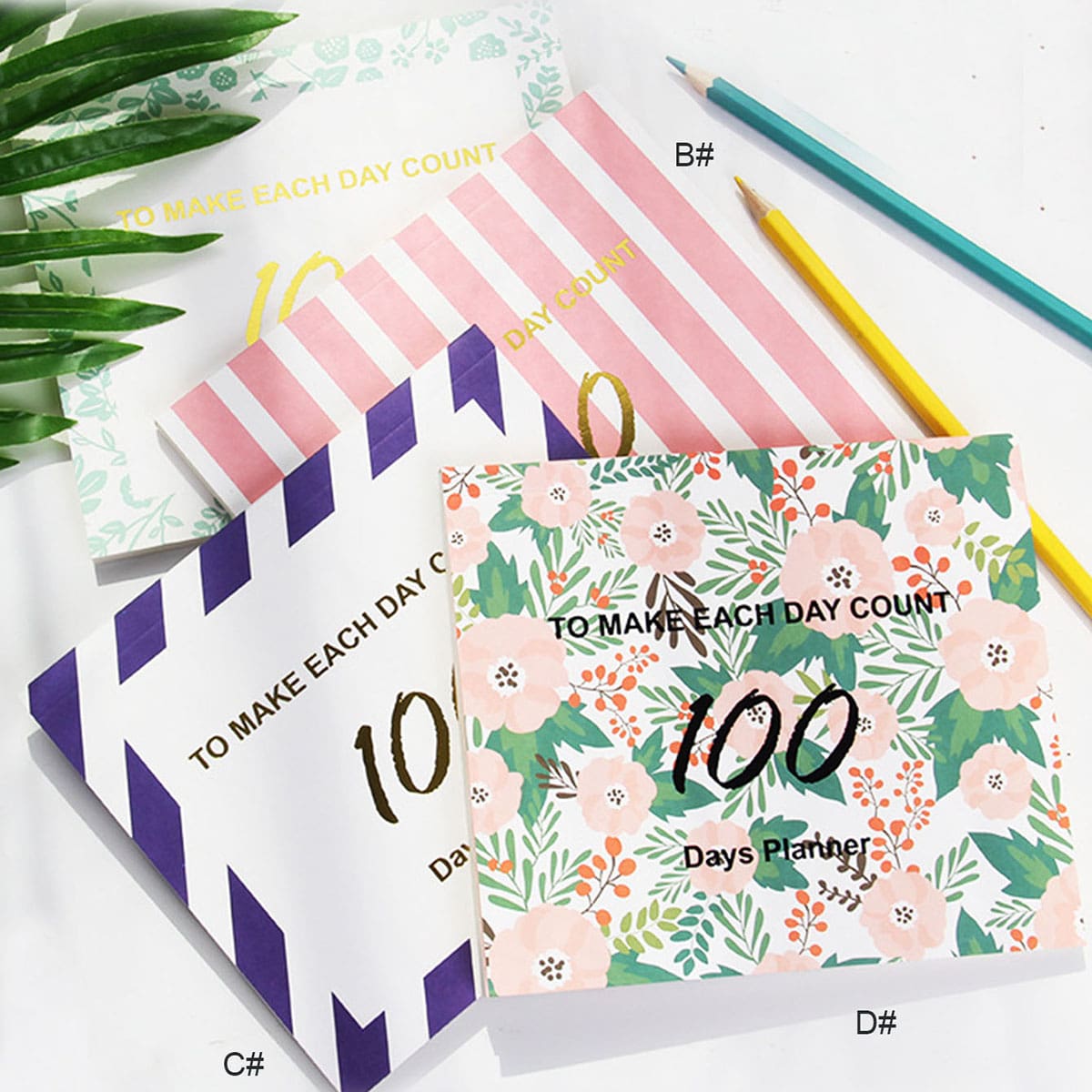 

1pack 100 Day Countdown Plan Notebook