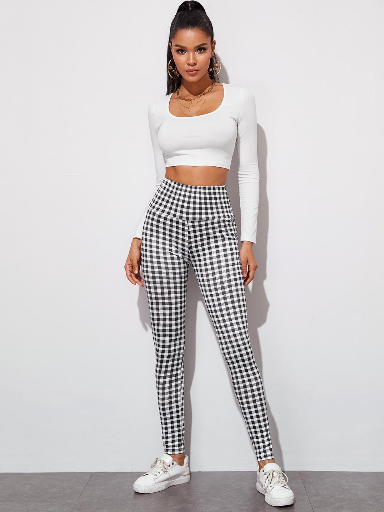 ¿¿Es Esto Lo Nuevo de Leggings A cuadros Blanco y Negro Casual ?? | ROMWE
