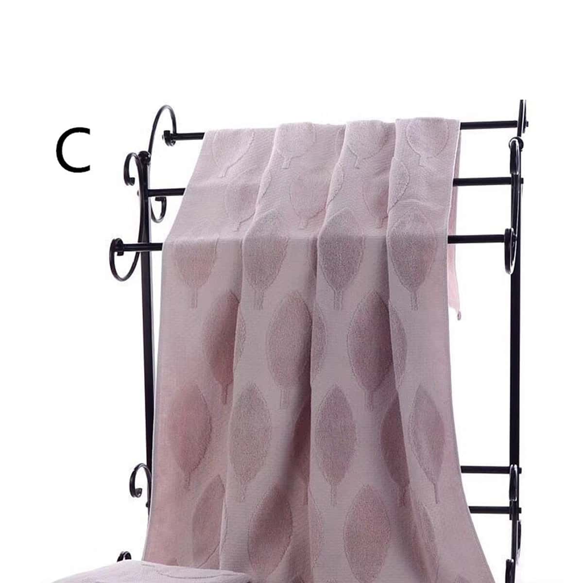 

1pc Leaf Pattern Soft Cotton Bath Towel, Multicolor