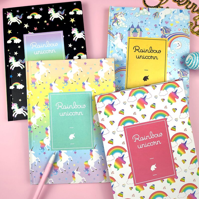 

1pack Rainbow Unicorn Pattern Cover Notebook