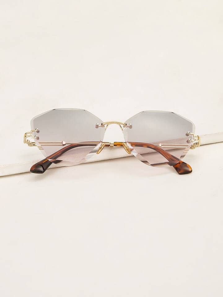 Octagon rimless glasses hot sale