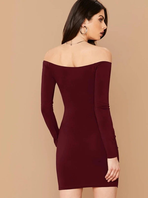 Shein red off shoulder dress Clearance