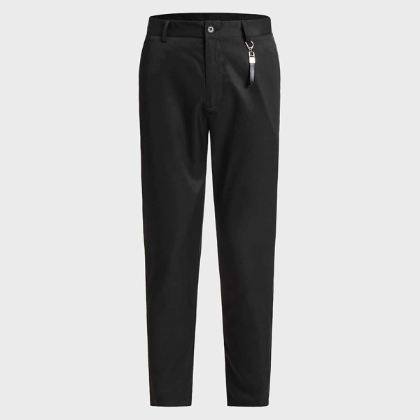 

Men Tailored Pants With Keychain, Black