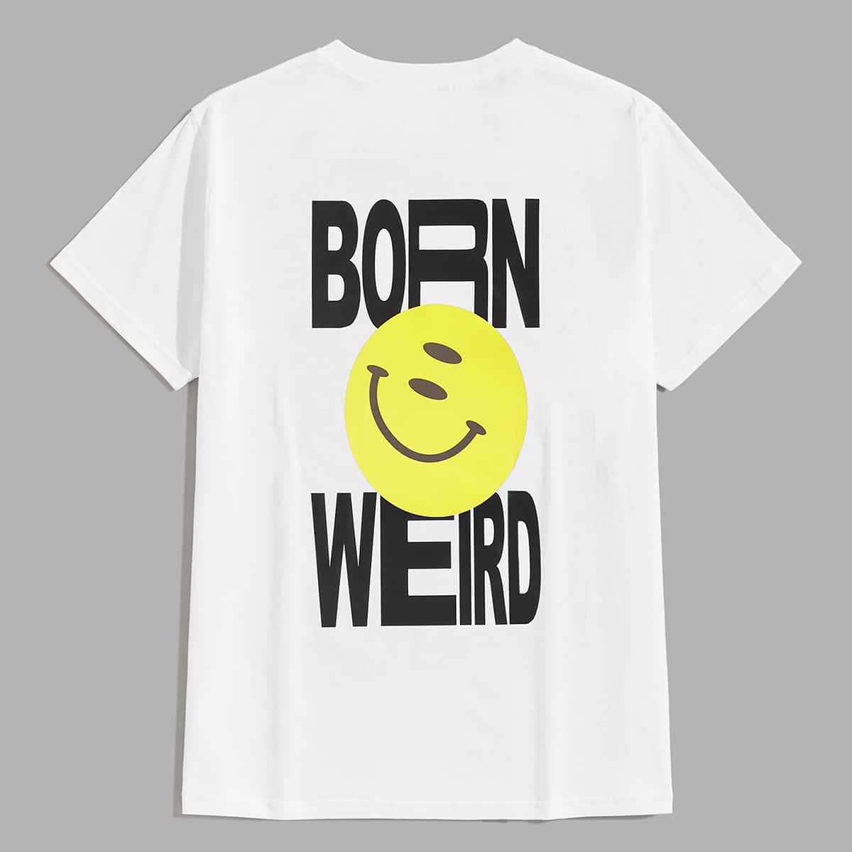 

Guys Letter & Graphic Print Back Tee, White