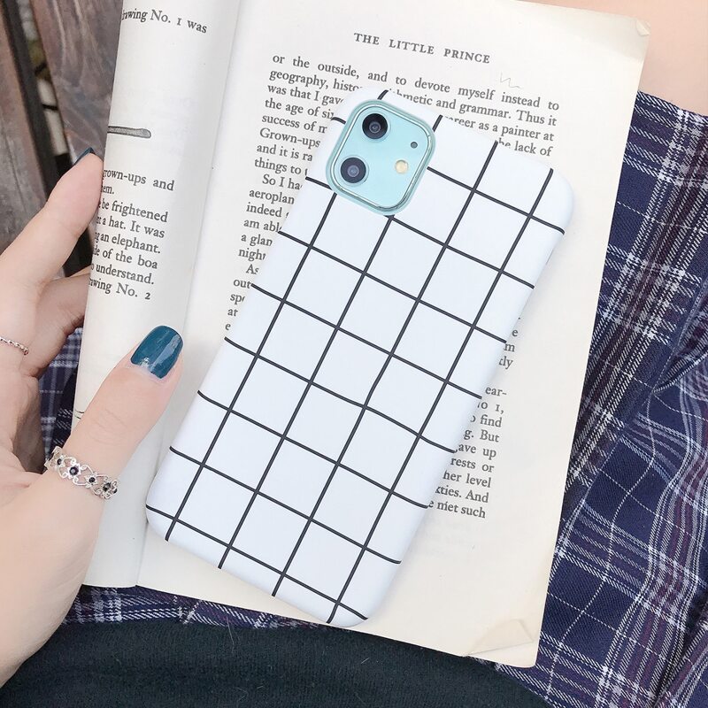 

Grid iPhone Case, White
