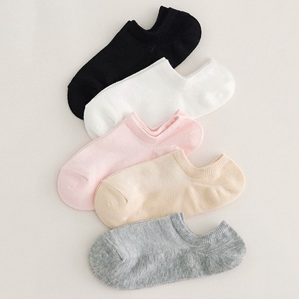 

5pairs Simple Ankle Socks, Multicolor
