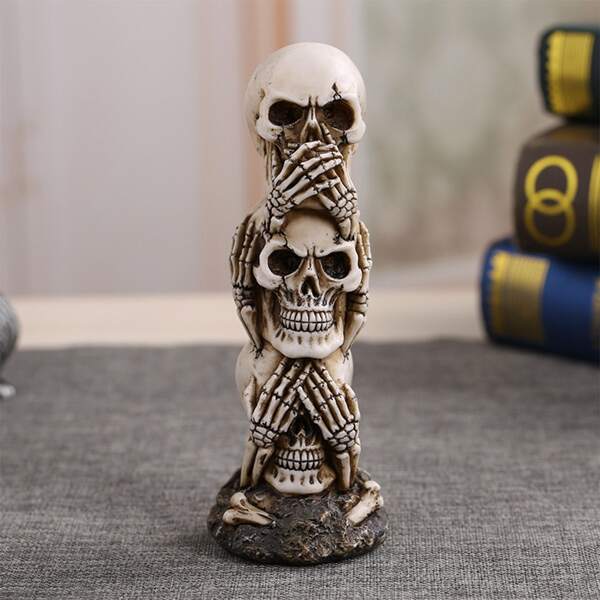 

Stacked Skull Decorative Object