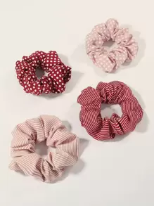 Gumki Do Włosów Typu Scrunchie, 4 szt. - Wielokolorowe - Zobacz 1
