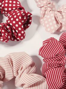Gumki Do Włosów Typu Scrunchie, 4 szt. - Wielokolorowe - Zobacz 2