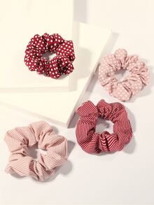 Gumki Do Włosów Typu Scrunchie, 4 szt. - Wielokolorowe - Zobacz 3