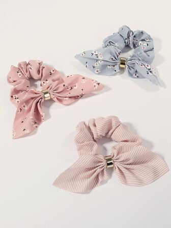 Goma de pelo con patrón de rayas 3 piezas