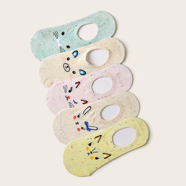 

Носки с мультяшным принтом 5 пар, Многоцветный